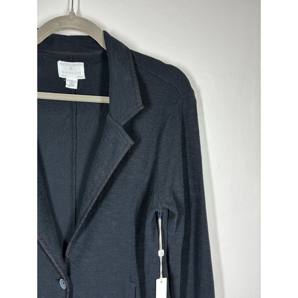 Nordstrom Caslon NWT Black Knit Blazer Jacket Medium Lightweight Quiet Luxury - Picture 10 of 11